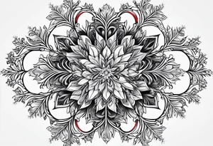 Branched crystaline fractal snowflake not flower tattoo idea