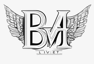 A tattoo with the letters “Lev livet mens du kan” with an angel tattoo idea