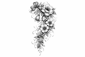 Cascading Irish flowers tattoo idea