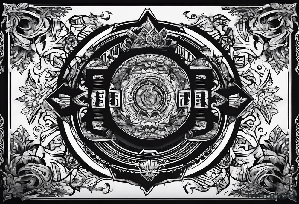 messy lines trash circcle logo tattoo idea
