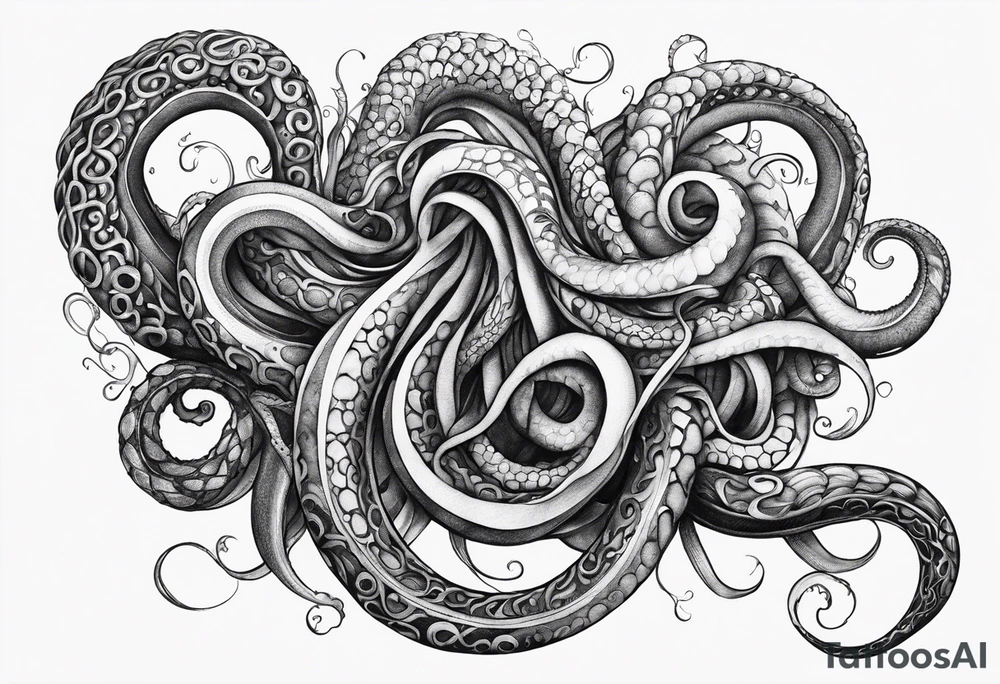 natural real outstretched tentacle tattoo idea