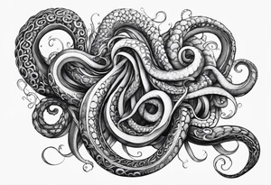 natural real outstretched tentacle tattoo idea