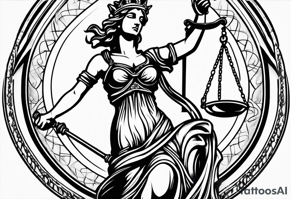 lady justice tattoo idea