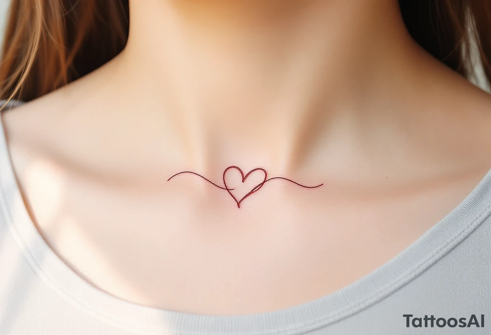 A fine-line infinity symbol with one loop shaped like a soft pink heart, symbolizing lasting affection. tattoo idea