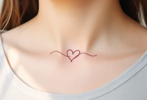 A fine-line infinity symbol with one loop shaped like a soft pink heart, symbolizing lasting affection. tattoo idea