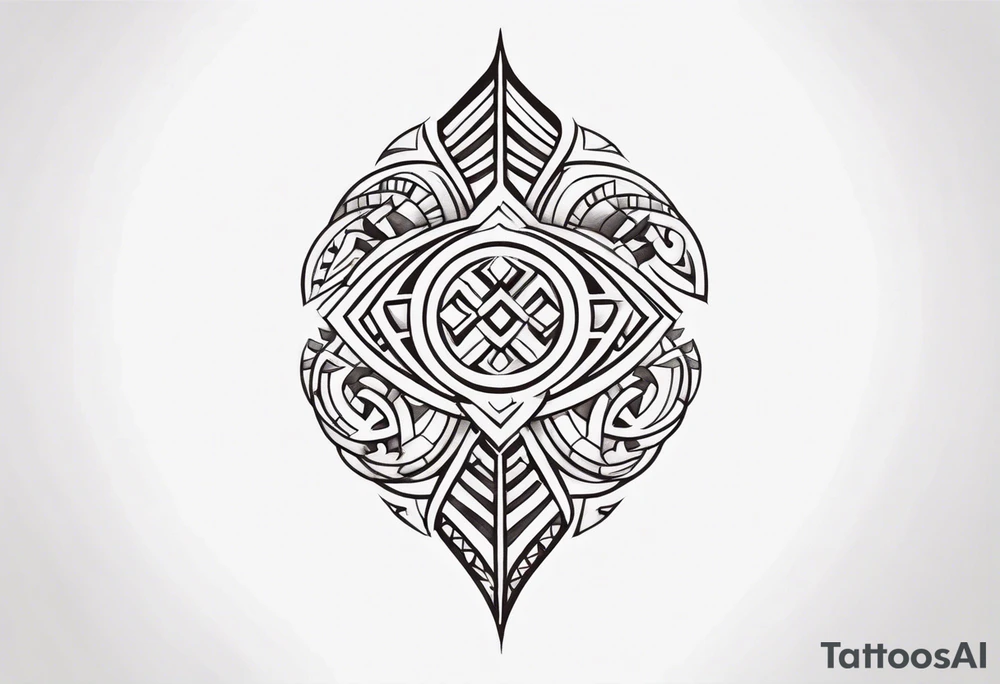 minimalistic tribal Filipino vertical tattoo tattoo idea