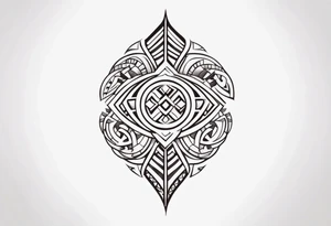 minimalistic tribal Filipino vertical tattoo tattoo idea