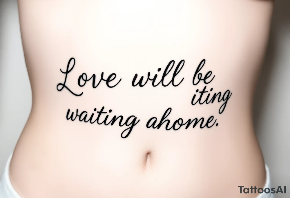 Phrase that says "Love will be waiting at home. " tattoo idea