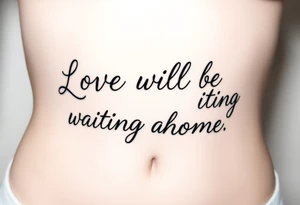 Phrase that says "Love will be waiting at home. " tattoo idea