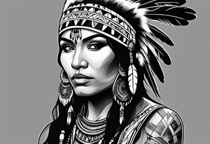 Native American woman spirit tattoo idea