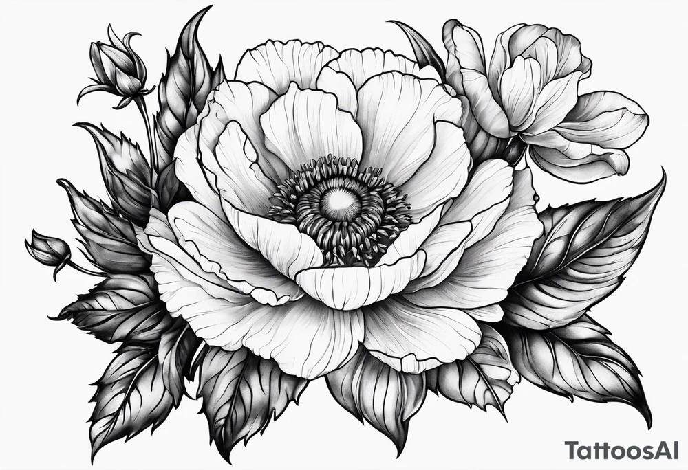 February and October birthflowers tattoo idea