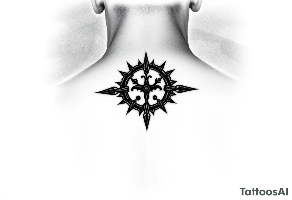 Create a minimalist black-ink tattoo design inspired by the philosophy of self-reliance and personal responsibility. The design should symbolize owning both successes and failures without crediting or blaming others, in an agnostic context. tattoo idea