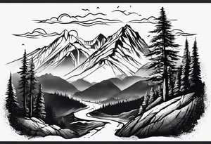 Hiking, forearm tattoo idea