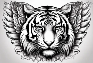 Tiger with wings for memorial piece including remembrance of dead father tattoo idea