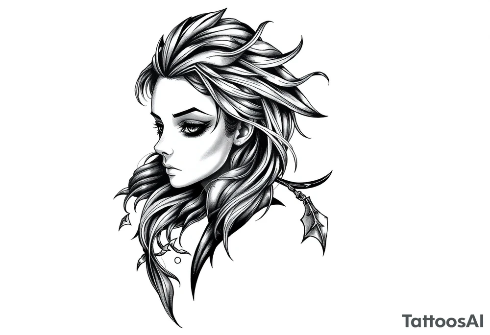 Gothic girl tattoo idea