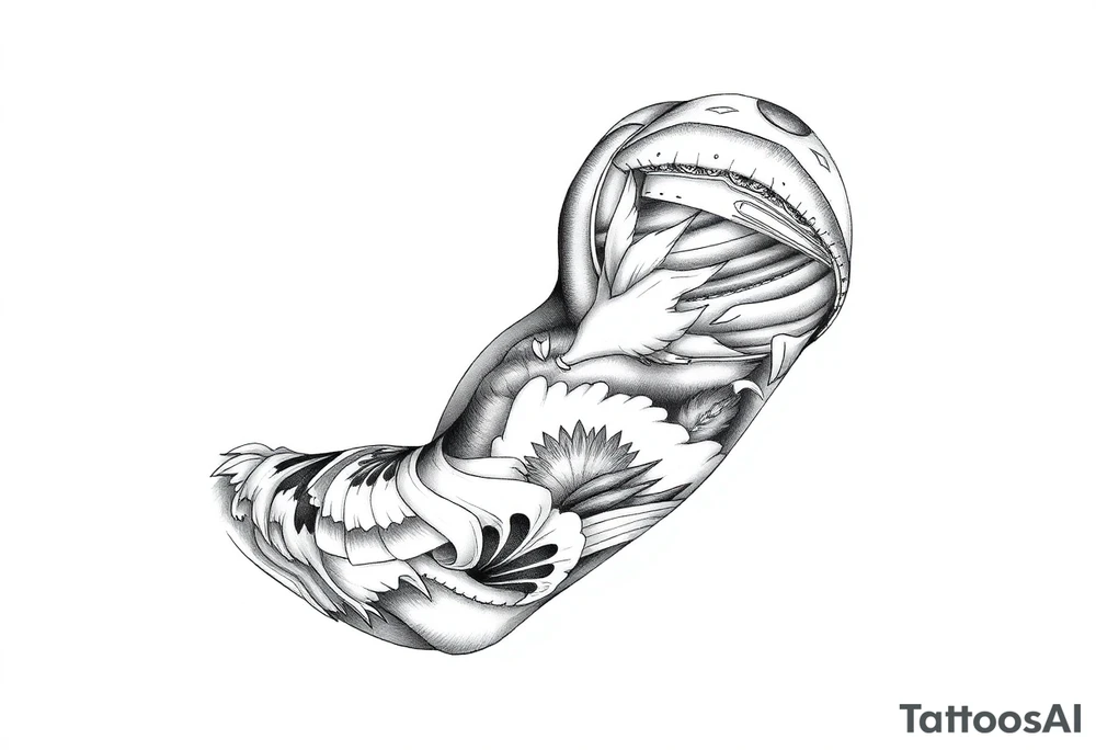A beach/ocean theme to include something for my wife and child. tattoo idea