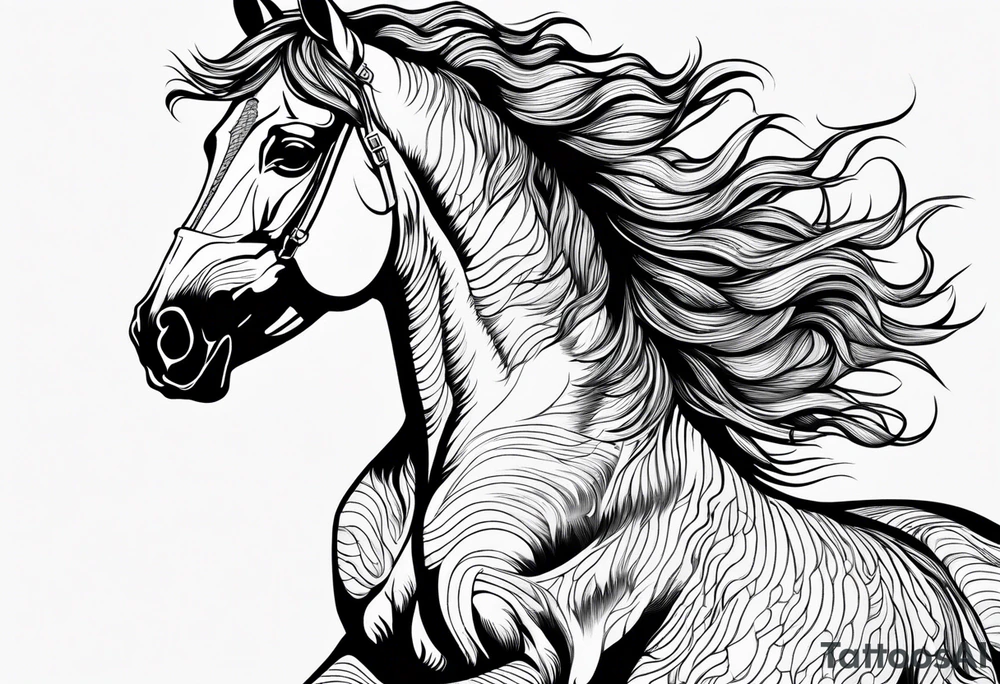 horse on fire tattoo idea