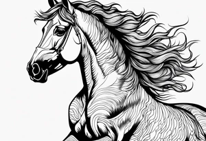 horse on fire tattoo idea