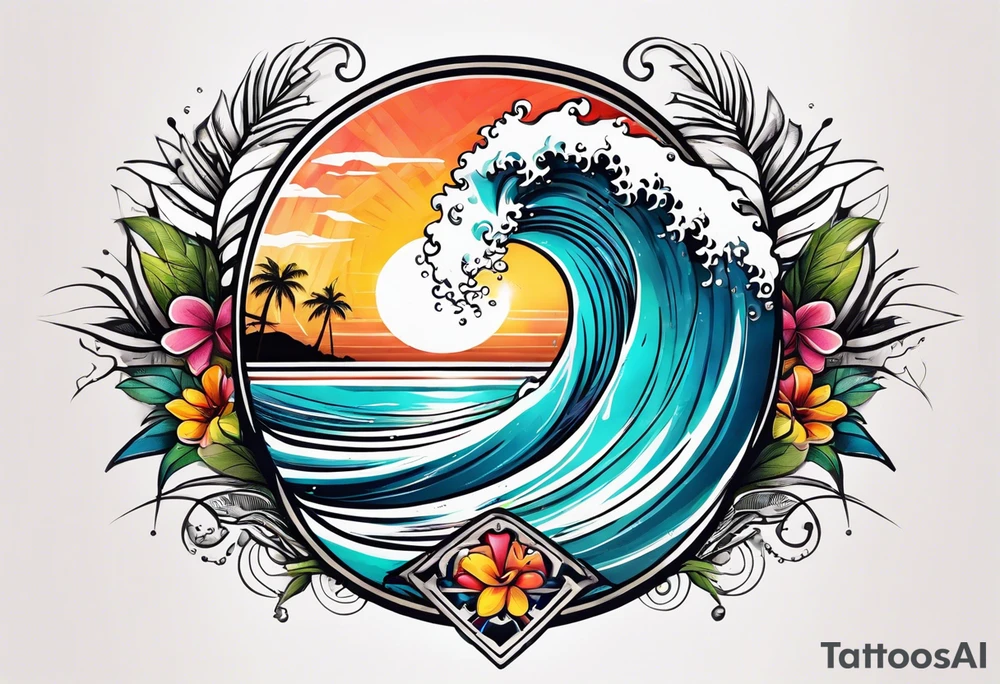 Waihi beach surf tattoo idea
