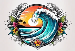 Waihi beach surf tattoo idea