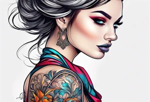 41 with design and cross tattoo idea