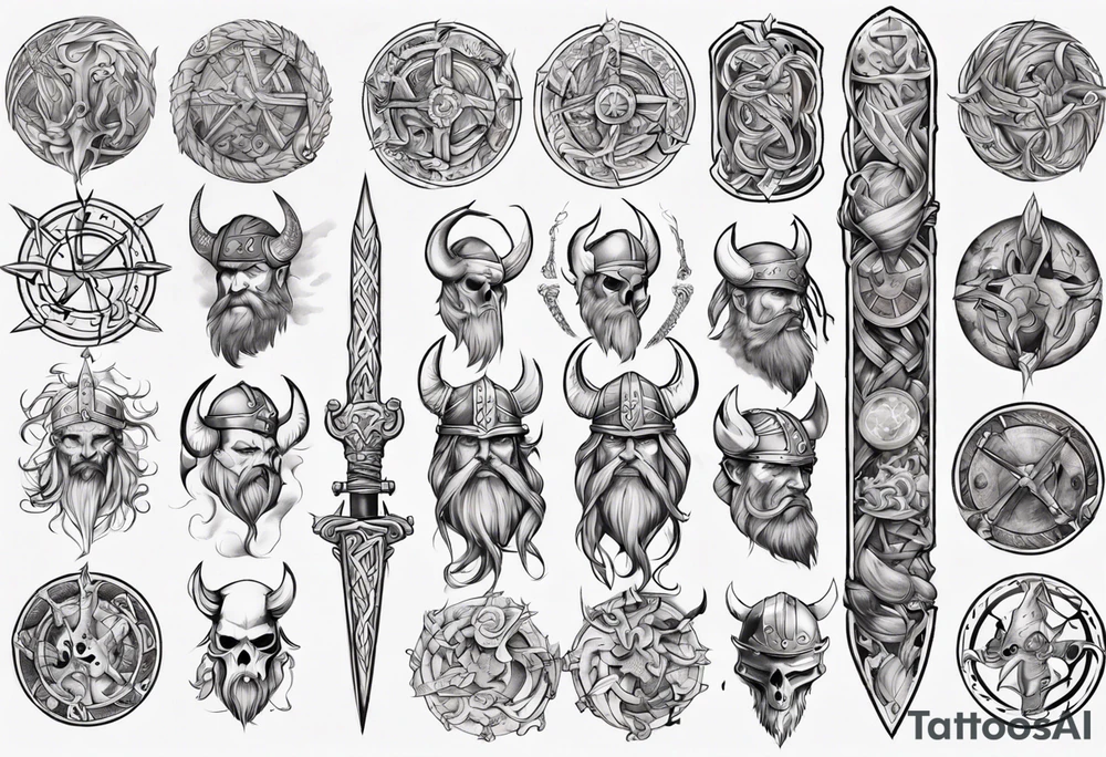 viking sleeve tattoo tattoo idea