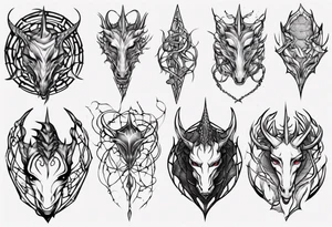 Black widow queen tangled web dragon scales unicorn tattoo idea