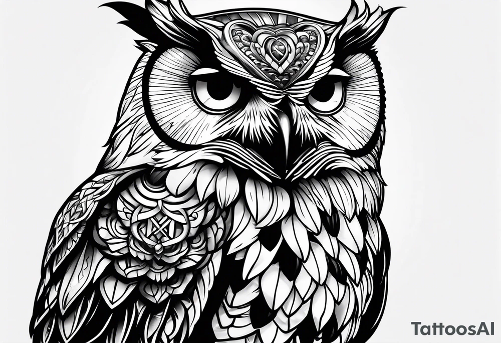 king evil owl tattoo idea