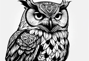 king evil owl tattoo idea
