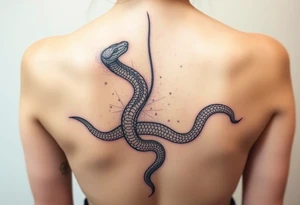 Snake  shedding skin Javanese 
Down spine tattoo idea
