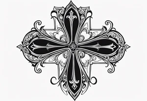 simple gothic cross tattoo idea
