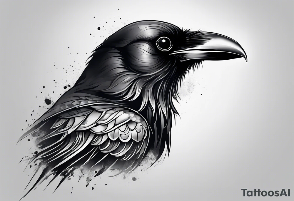 raven head tattoo idea