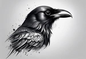 raven head tattoo idea