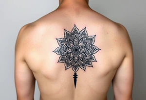 For a kidney donor- arm half sleeve using shape using shape of left kidney and mandala with mandalas cascading as a way of showing life given. More defined kidney. A kidney made of two mandalas tattoo idea