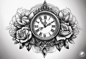 sunset clock tattoo idea