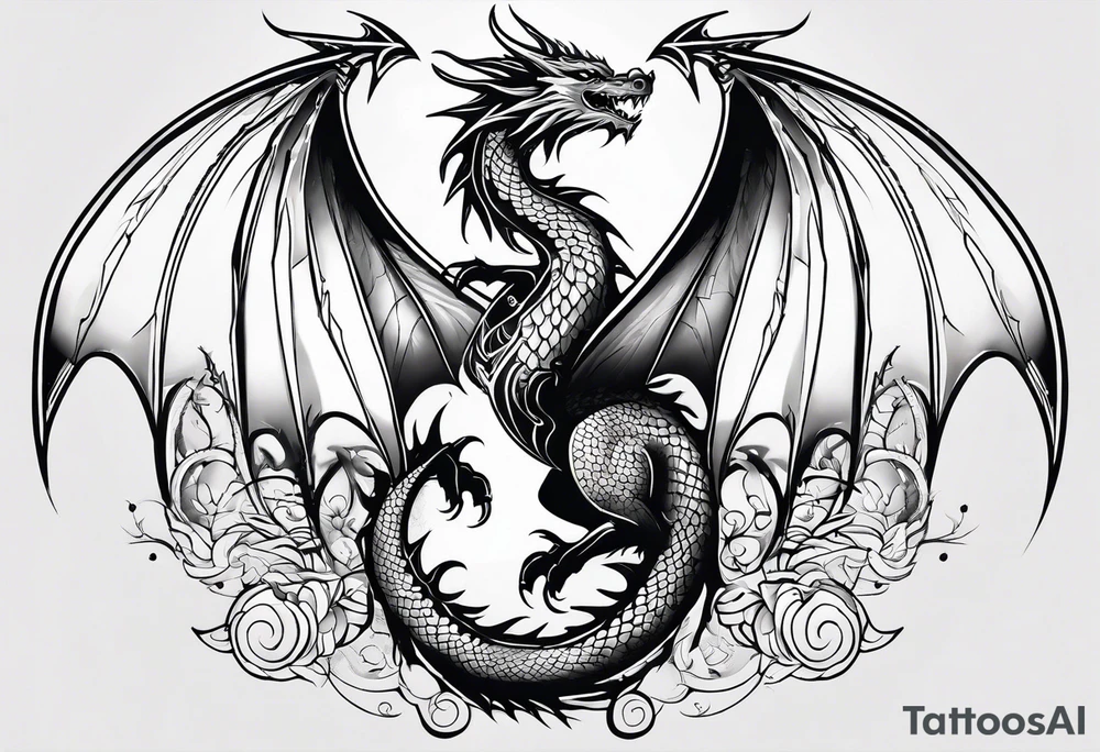 Dragon wings of various elements tattoo idea