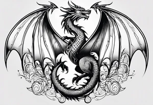 Dragon wings of various elements tattoo idea
