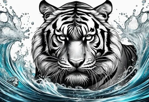 Tiger in water tattoo idea