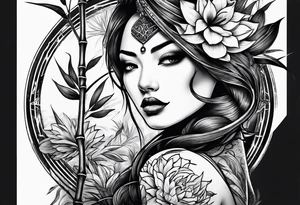 large bamboo tattoo idea