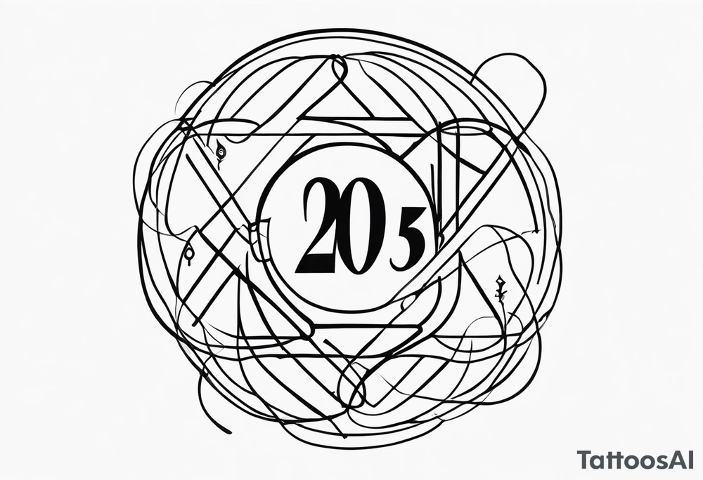 The numbers 20 5 28 intertwined tattoo idea