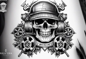 Mechanic skull tattoo idea