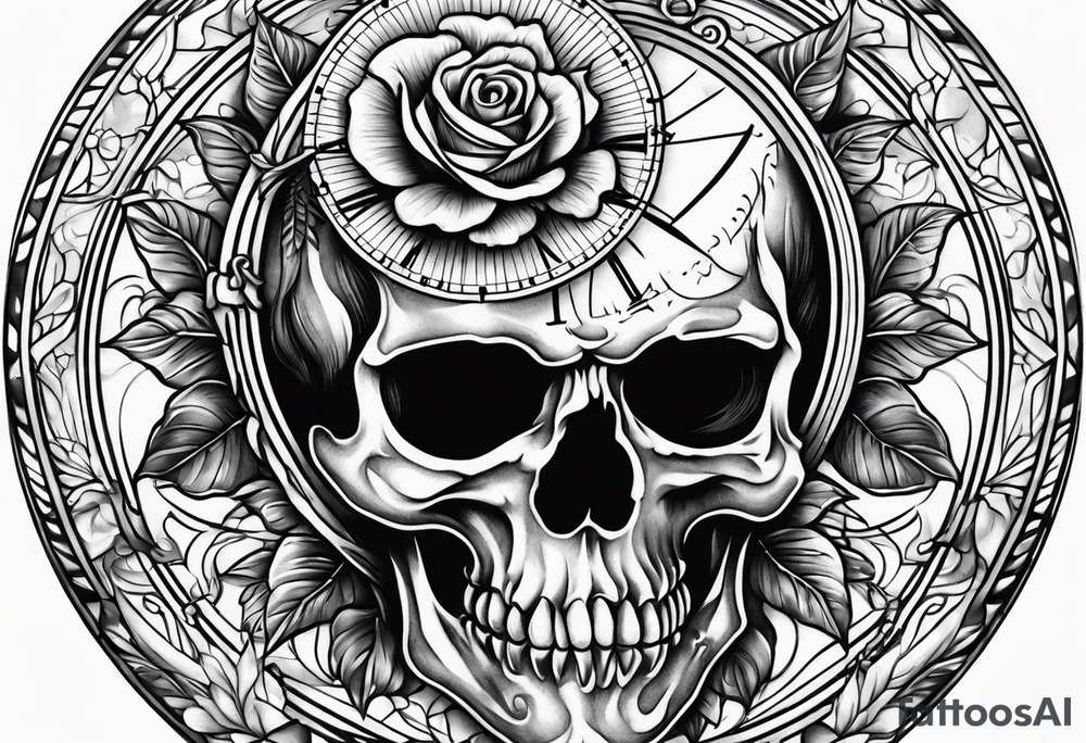 Grateful dead skull clock tattoo idea