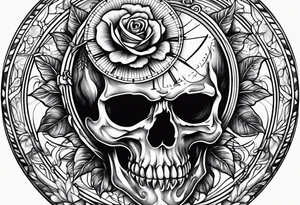 Grateful dead skull clock tattoo idea