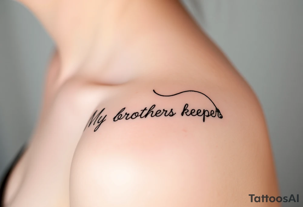 A microphone cords writing the words “My brothers keeper” tattoo idea