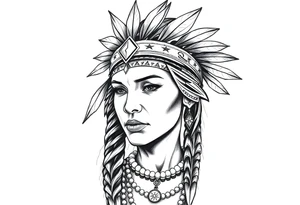 Female Native American tattoo idea
