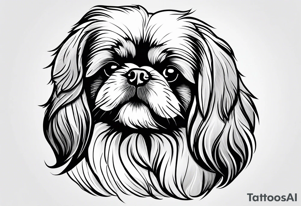 A mixed breed Pekingese and Shih-Tzu dog. tattoo idea