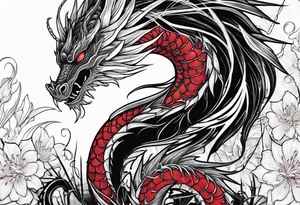 Black Dragon, 
Red Spider Lily tattoo idea