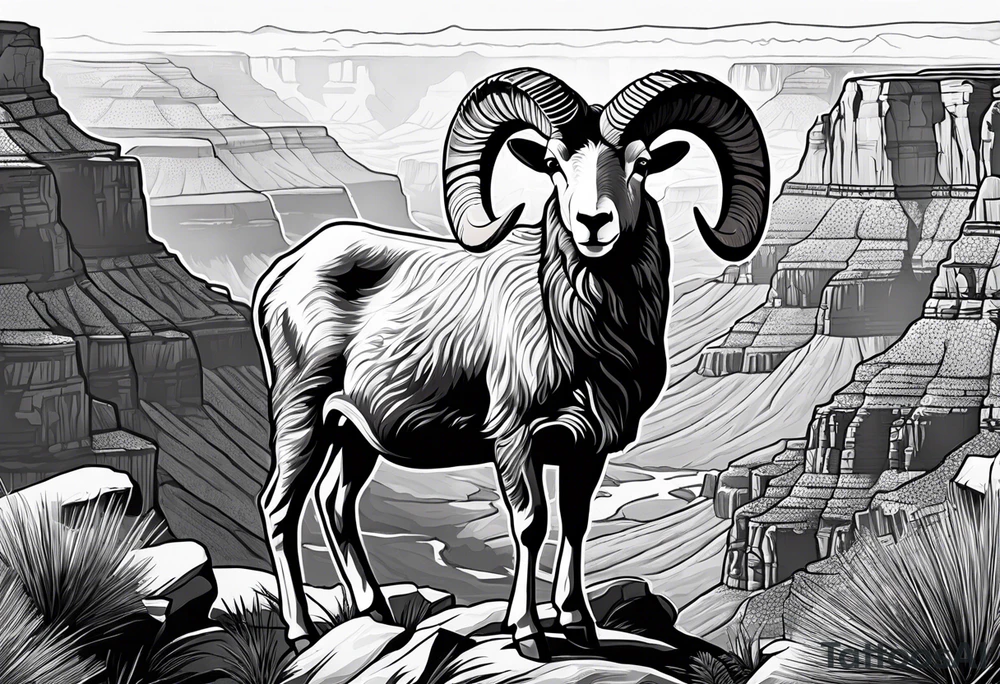 Grand canyon, big horn sheep, forearm tattoo idea