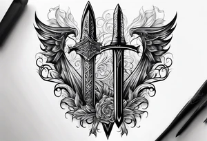 dagger inside shadow cloak tattoo idea
