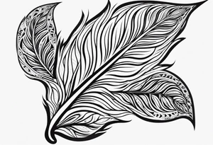 pointed leaf, with maori style tattoo idea